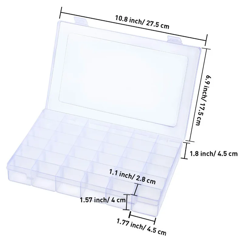 Adjustable 36 Grids Storage Box For Embroidery Floss Bobbins Cross Stitch Earring Bead Holder Case Organizer Container Box