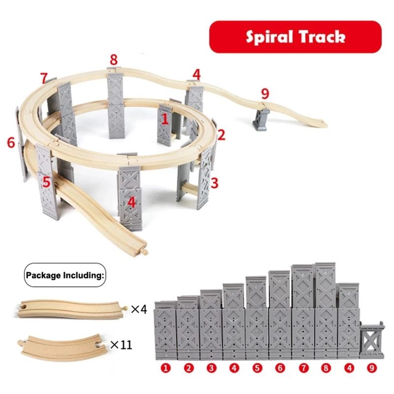 All Kinds Wooden Train Track Accessories Beech Wooden Railway Track fit for All Brand Train Toys for Children Educational