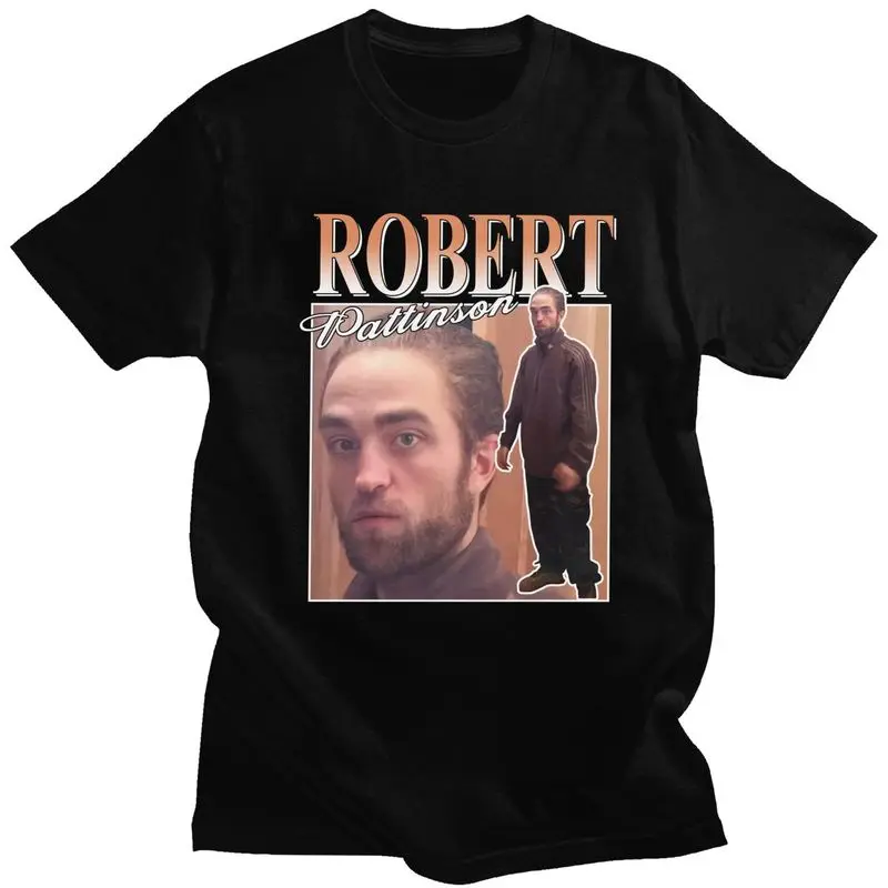 Tops Robert Pattinson Standing Meme Funny T Shirt for Women Soft Tee Tops Vintage Rob Tshirt Short Sleeve Novelty T-shirt Merch