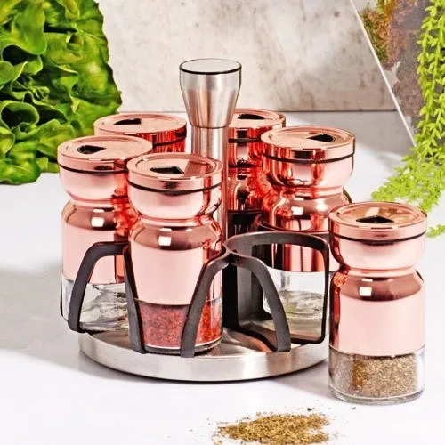 6 piece Spice set Bright Copper Color Spice Jars Sugar Bowl Seasoning Organized The Kitchen Tool Sets Kitchen Utensils