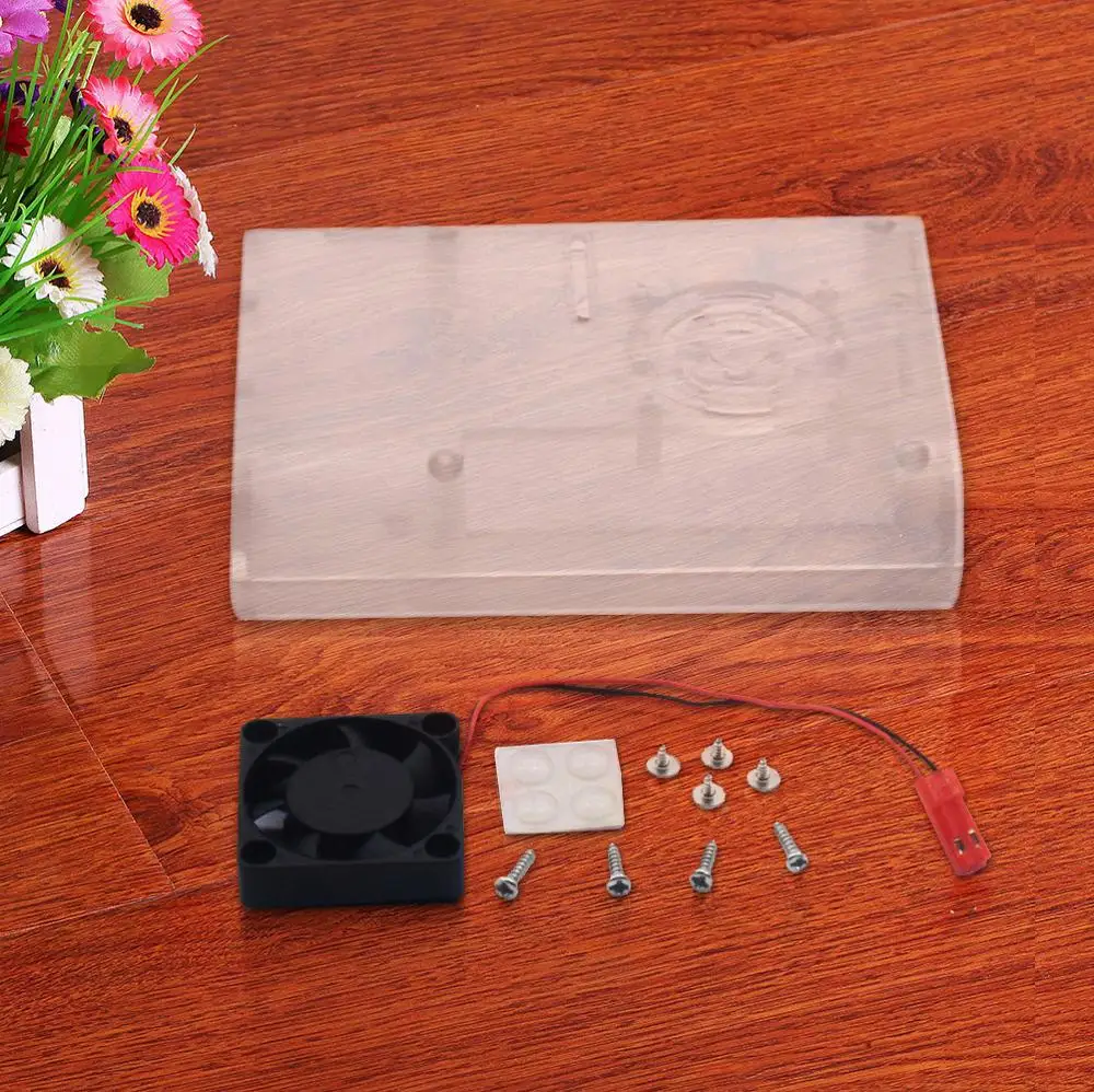 Raspberry Pi 4 Fall ABS Fall Box Gehäuse Shell + Paarung 5V Lüfter für Raspberry Pi 4 Modell B Pi 4B Pi4 (Installierbar fan)