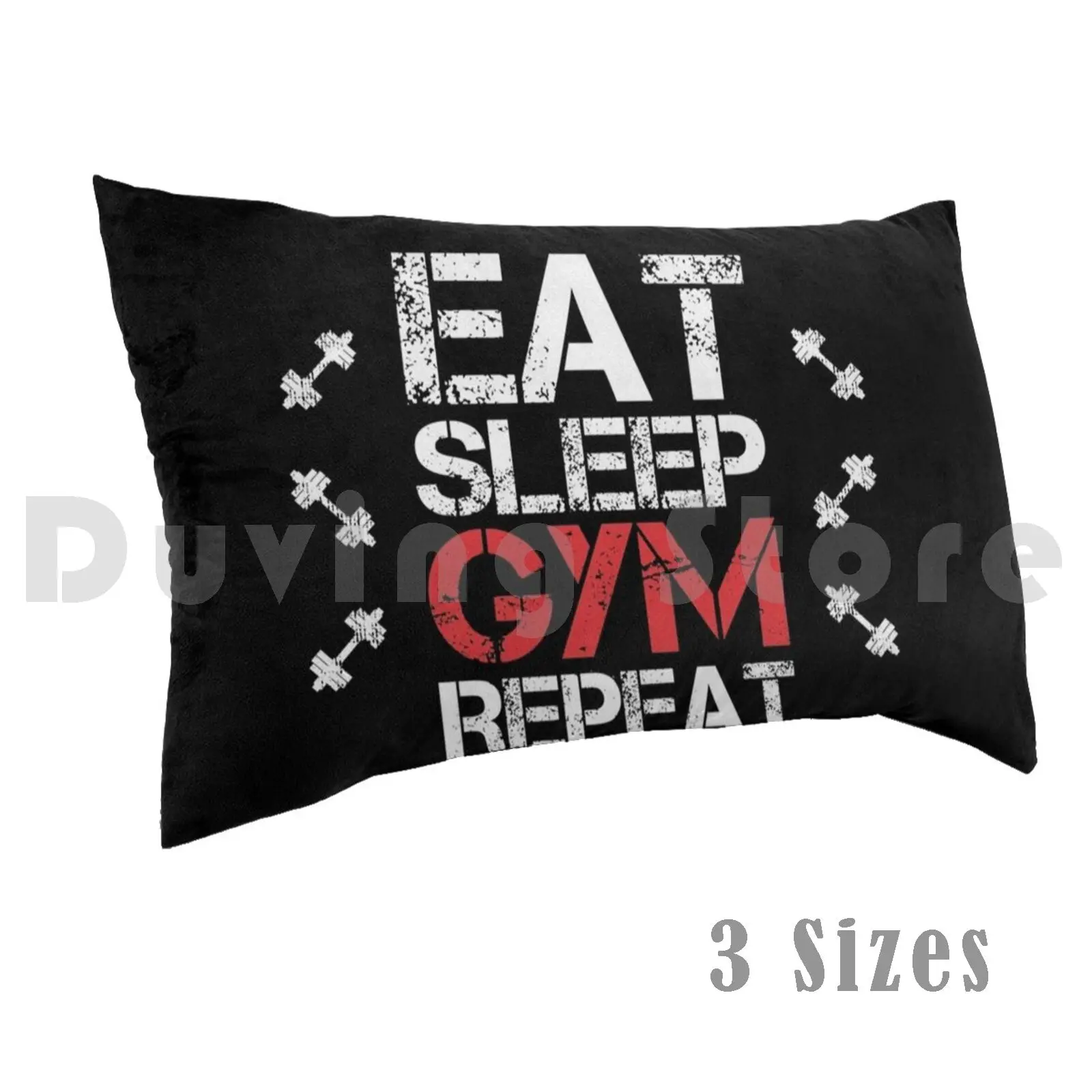 

Eat Sleep Gym Repeat Pillow Case Printed 50x75 Gym Workout Fitness Lift Funny Eat Sleep Gym Repeat Training