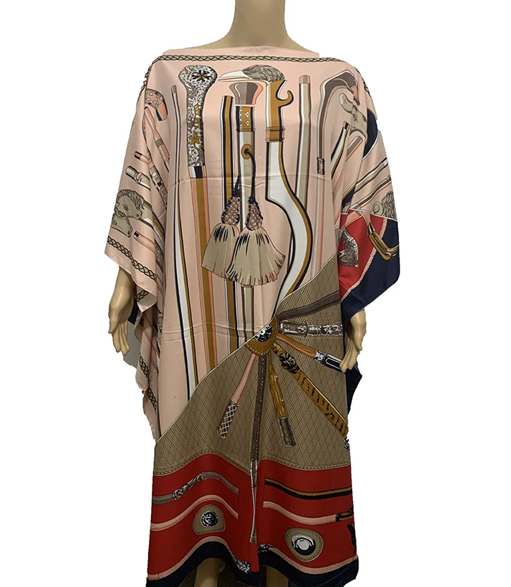 Vestidos africanos para mujer elegante estampado verano Boho Kaftan Maxi vestido Turquía mujeres musulmanas seda Abaya Riche caftán femenino