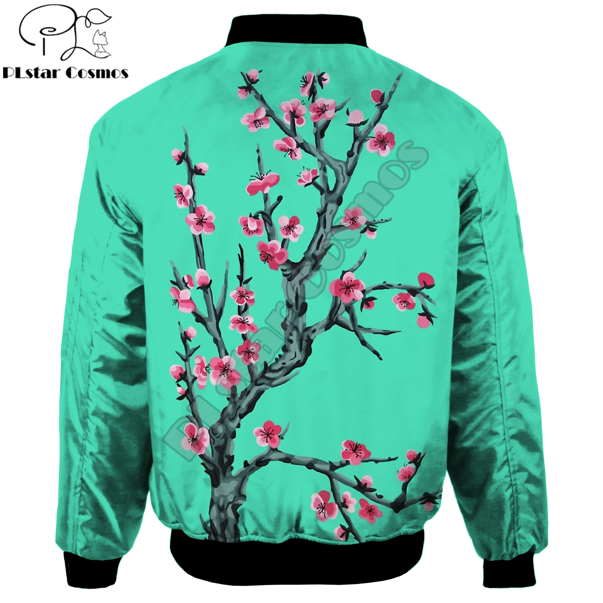 2019 Fashion Men's Anime Cherry Blossom bomber jackets Arizona Ice Tea Printed 3d Zip Long Sleeve Pullover Unisex Zipper jacket