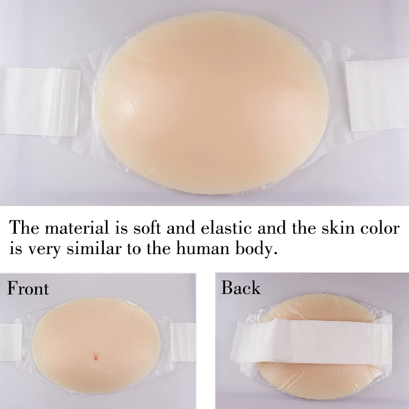 ONEFENG 100% Silicone Material Gel Fake Pregnant Belly Artificial Stomach 1000-1500 g/pc Jelly Belly Nude color