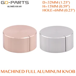 32Mm-15Mm Massief Volledig Aluminium Draaiknop Voor Hifi Audio Versterker Draaitafel Cd Dac Selector Potentiometer Volumeregeling