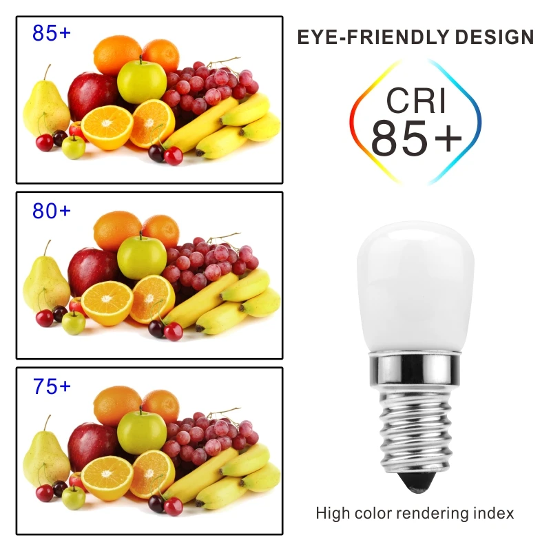 2pcs LED Fridge Light Bulb E14 3W Refrigerator Corn bulb 220V LED Lamp White/Warm white SMD2835 Replace Halogen Chandelier Light