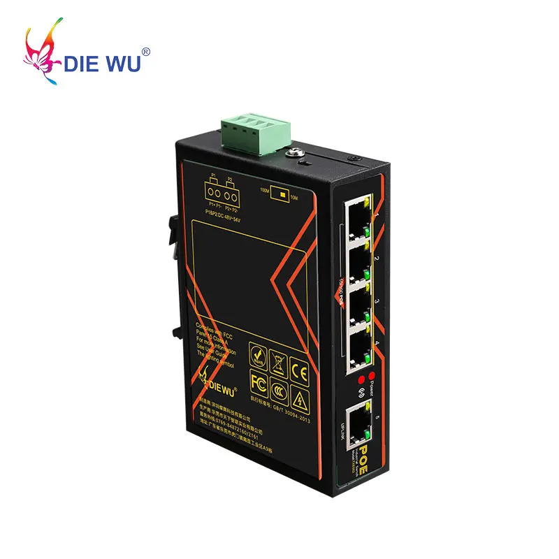 

5 Ports POE switch 10/100Mbps Industrial grade Fast Ethernet Switch DIN Rail Type Network switch
