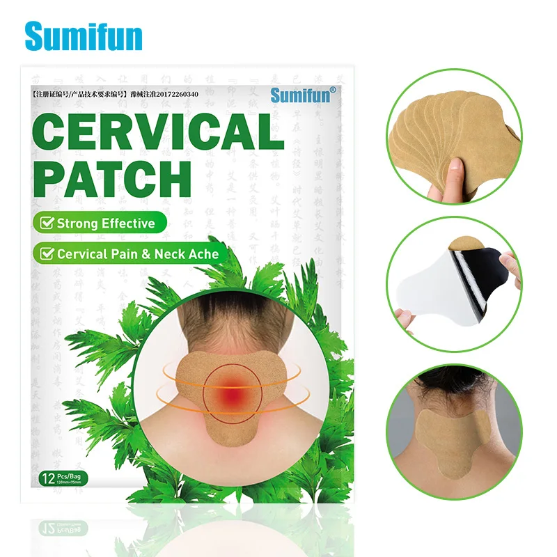 12Pcs/Bag New Knee Plaster Wormwood Extract Cervical Joint Pain Relief Sticker Rheumatoid Arthritis Analgesic Plaster HealthCare