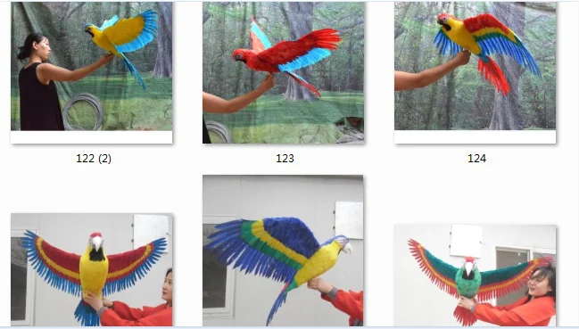 

real life toy bird colored feathers parrot spreading wings parrot large bird ornaments handicraft home garden decoration a2096