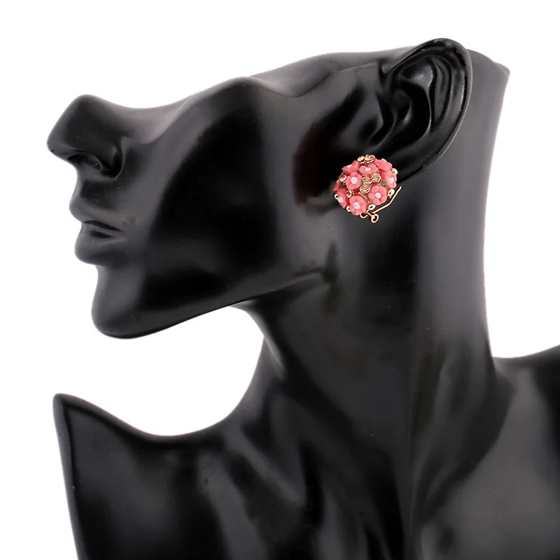 New Fashion Rose Flower Stud Earrings for Women Orange Party Ear Ceramic Daisy Jewelry Bluelans Lovely Earring Piercing