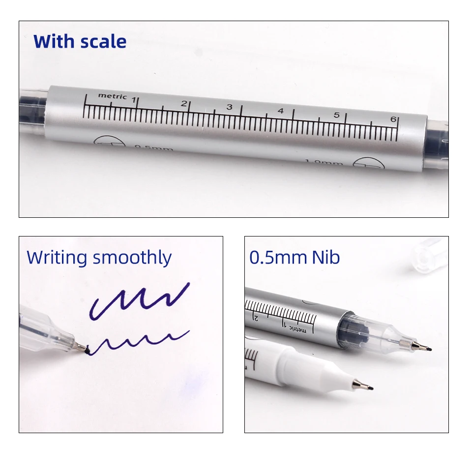 Hình Xăm Da Bút Đánh Dấu Công Cụ Phụ Kiện Phẫu Thuật Da Marker Cho Lông Mày 0.5Mm/1Mm Điểm Cố Định Bút Với người Cai Trị Bộ Dụng Cụ