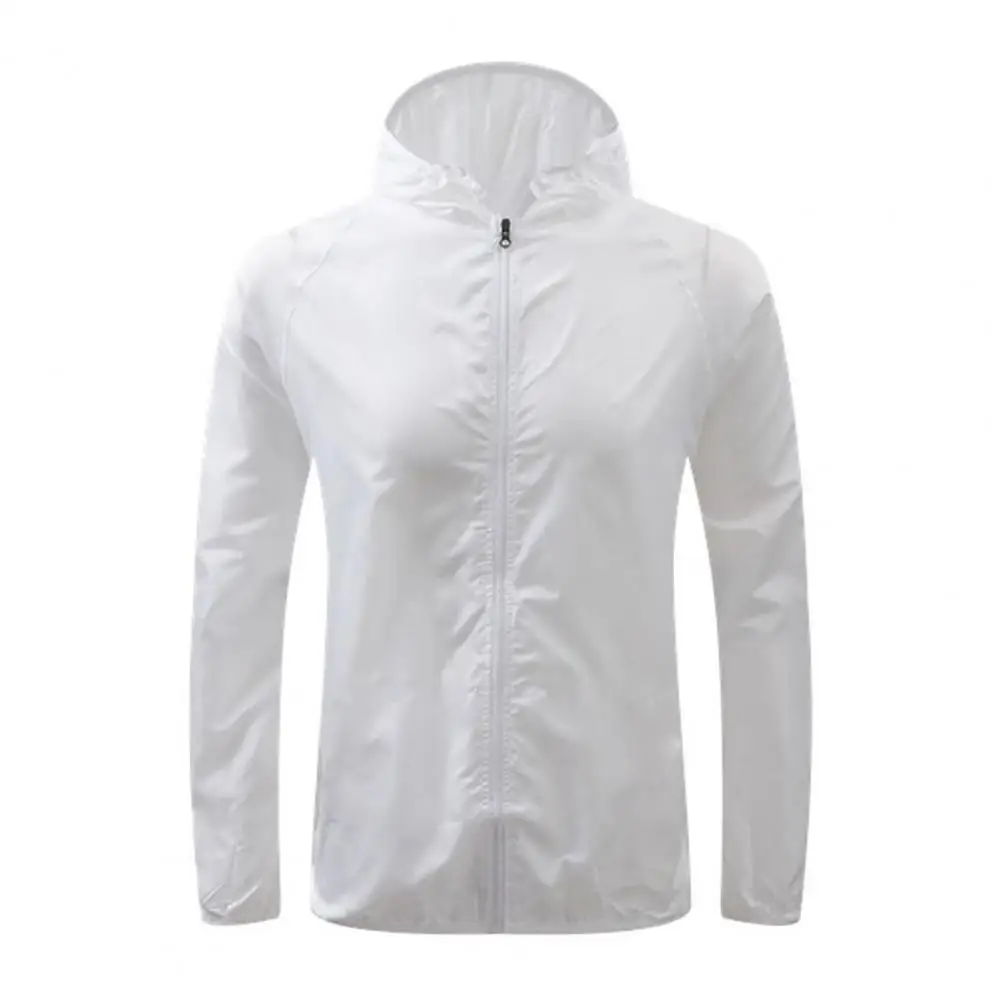 Women Men Outdoor Jacket Quick Dry Simple Long Sleeve Thin Solid Color Coat Waterproof UV Ultra-Light Windbreake for Jogging