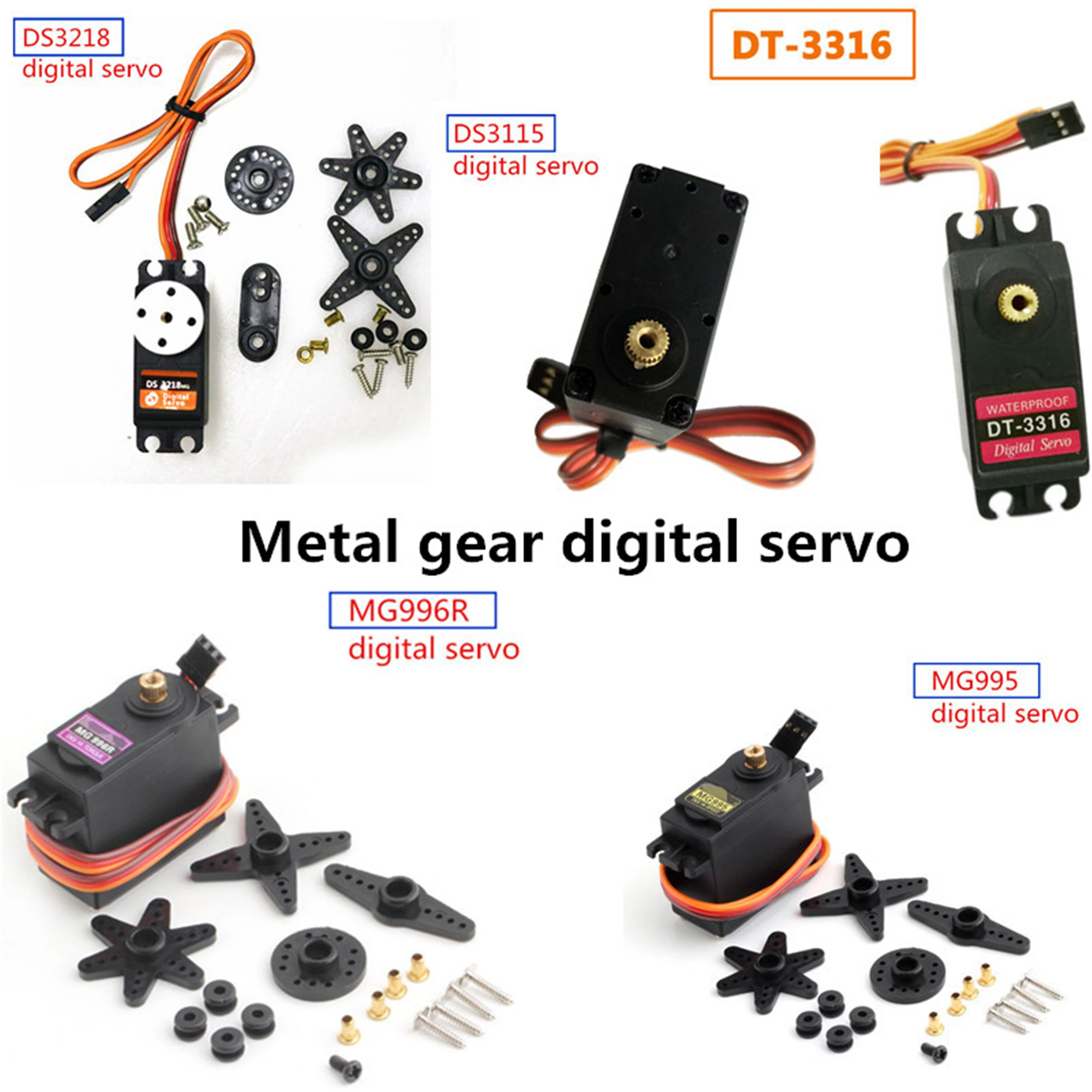 High Torque Servo Metal Gear Large Metal Digital Servo, Mini Micro Servo RC Robot Arm Pltaform Part DIY For TowerPro