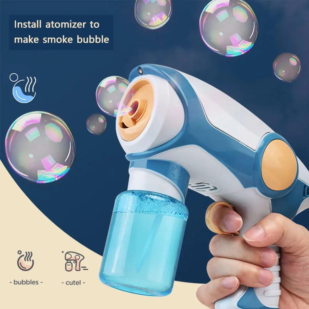 New Summer Smoke Magic Bubble Machine Electric Automatic Bubble Blower Maker Gun Kids Outdoor Toys Birthday Gift