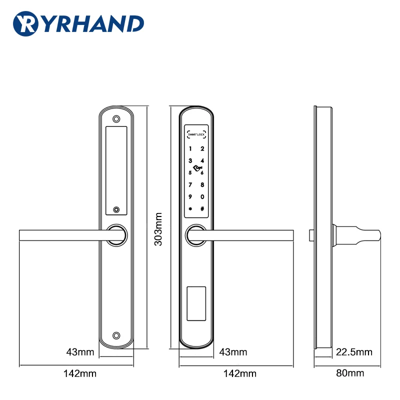 Imagem -05 - Ttlock App Smart Sliding Lock Wi-fi Electronic Door Lock Bluetooth Digital App Código do Teclado Cartão Rfid Keyless Lock para Hotel e Casa