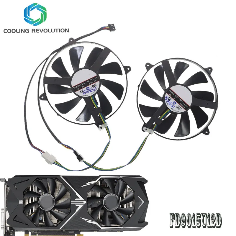 2PCS/lot FD9015U12D 92MM DC12V 0.55AMP 4Pin Graphics Card Fan for ASRock Radeon RX580 8G OC Phantom Gaming X