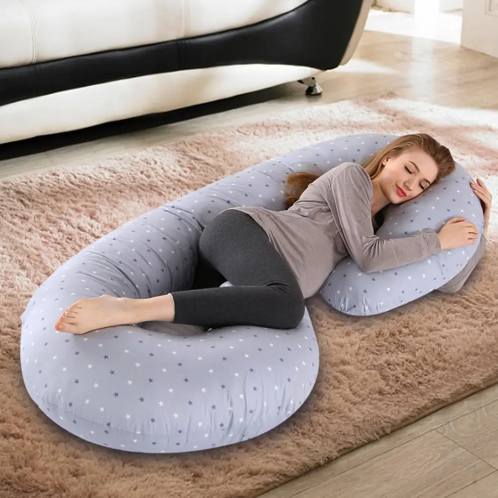 Almohadas de embarazo en forma de C para mujer, almohada de cuerpo completo con funda extraíble, almohada de maternidad, almohada lateral para dormir