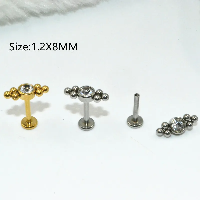 

LOT50pcs Body Jewelry -16G Gems Balls Lip Labret Ring Bar Lip Cheek Monore Studs Piercing Ear Helix Diath Cartilage Bar New