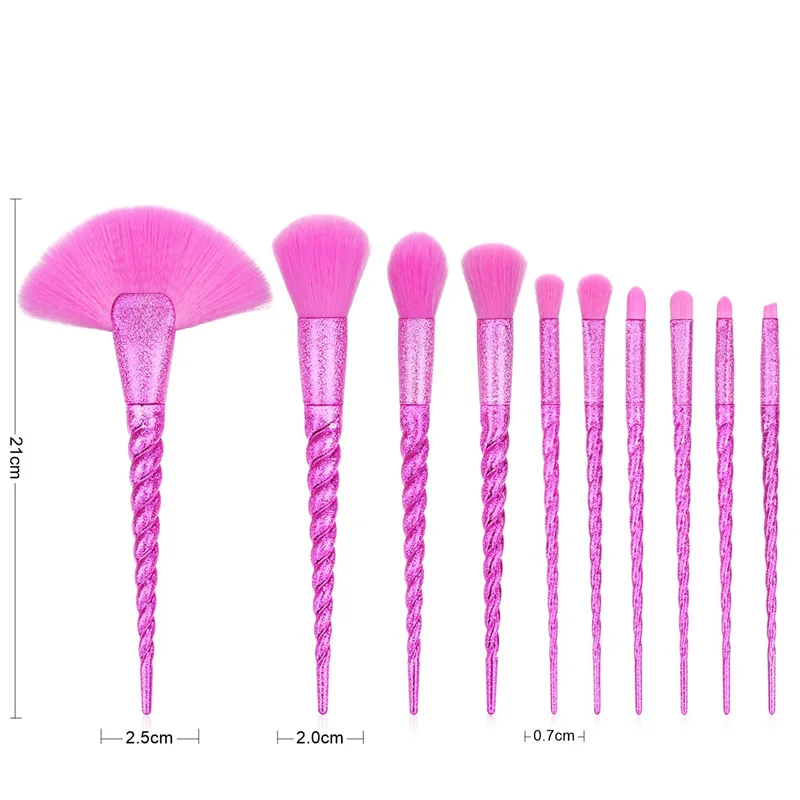 Ronshadow 7/10pcs Matte Spiral Makeup Brushes Powder Foundation Eyeshadow Highlighter Make Up Brush Cosmetic Set Tool