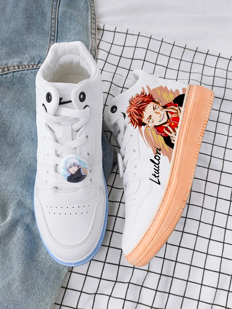 Jujutsu Kaisen Itadori Yuji Gojo Satoru Animation shoes spring new hand-painted leisure high-top board shoes