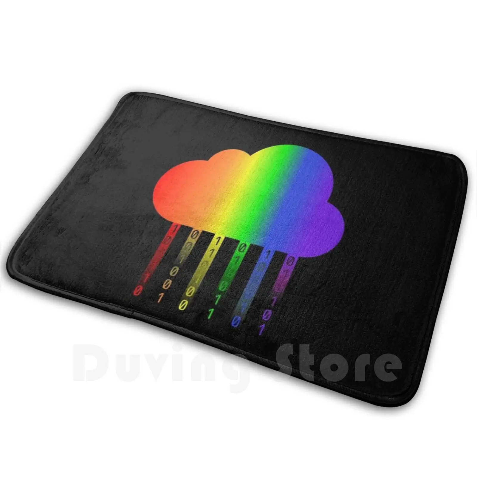 Rainbow Connection / Cloud Data ( Full Rainbow ) Carpet Mat Rug Cushion Soft Non-Slip Cloud Data Internet Things