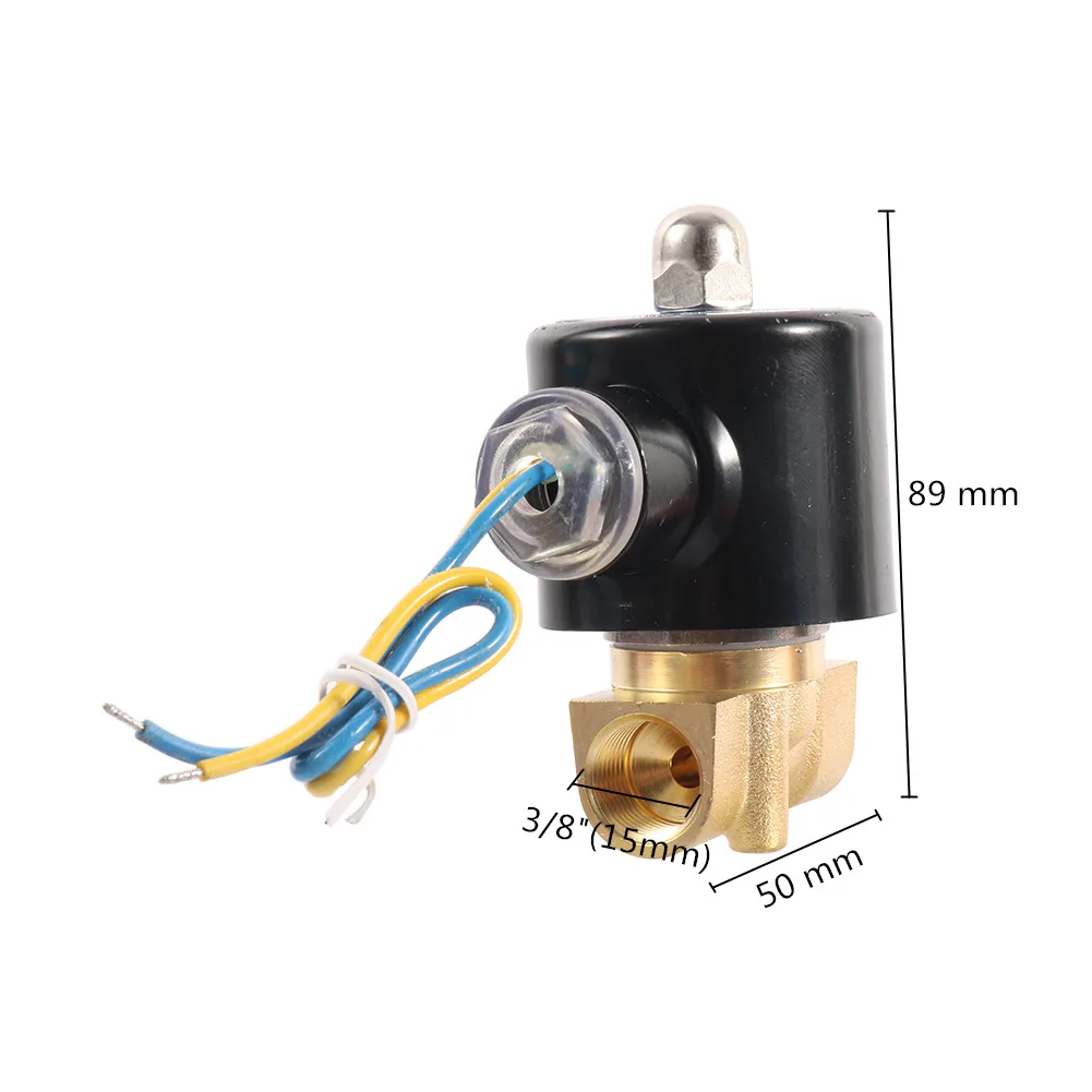 3/8'' Female Thread Brass Electric Magnetic Valve DC12V DC24V AC220V Normally Closed One Way Solenoid Valve Pneumatic Fittings