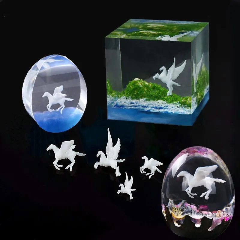 3D łoś grzyb łabędź meduza róża niedźwiedź Mini krajobraz DIY Craft ręcznie robiona biżuteria z żywicy UV epoksydowa biżuteria wypełnienie dekoracji — zdjęcie 3