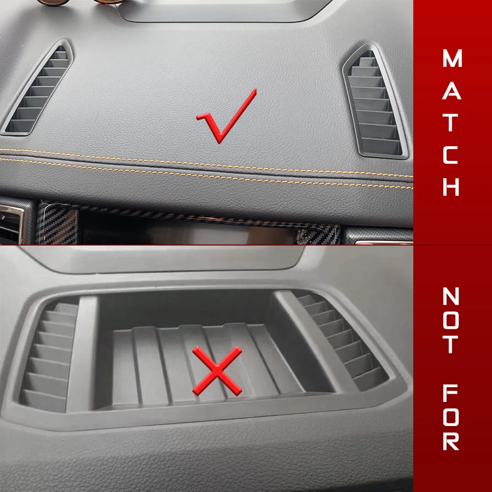 For Ford Ranger T6 T7 T8 Everest Endeavour 2015 - 2020 4pcs Carbon Fiber Color Air Conditioning Dashboard Vent Cover Accessories