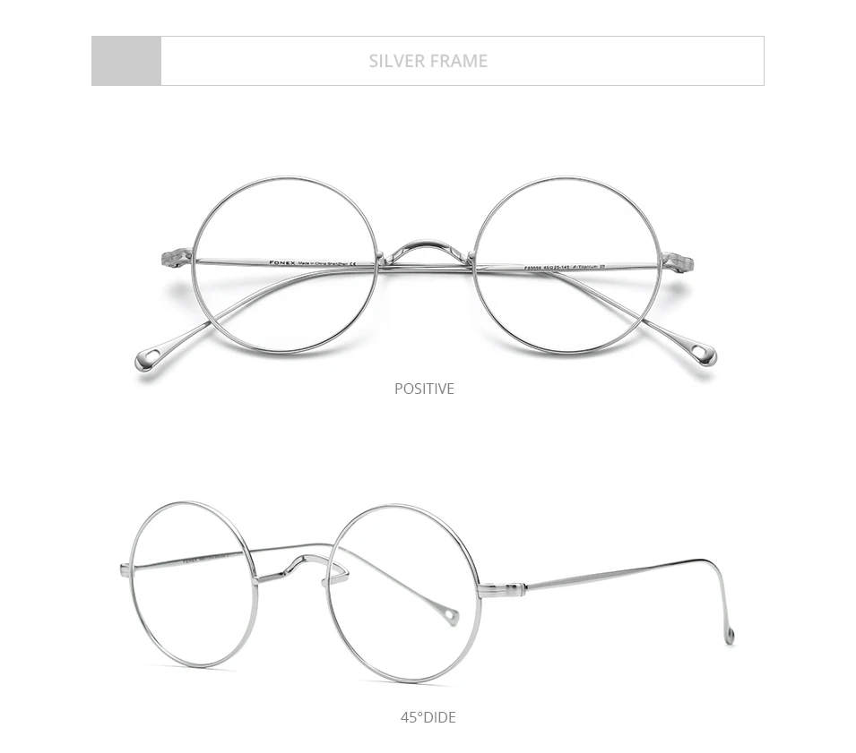 FONEX Titan Brille Rahmen Männer Marke Design Vintage Runde Brillen Frauen Retro Ultraleicht Japanische Hohe Qualität Brillen 85666 – Detail 9