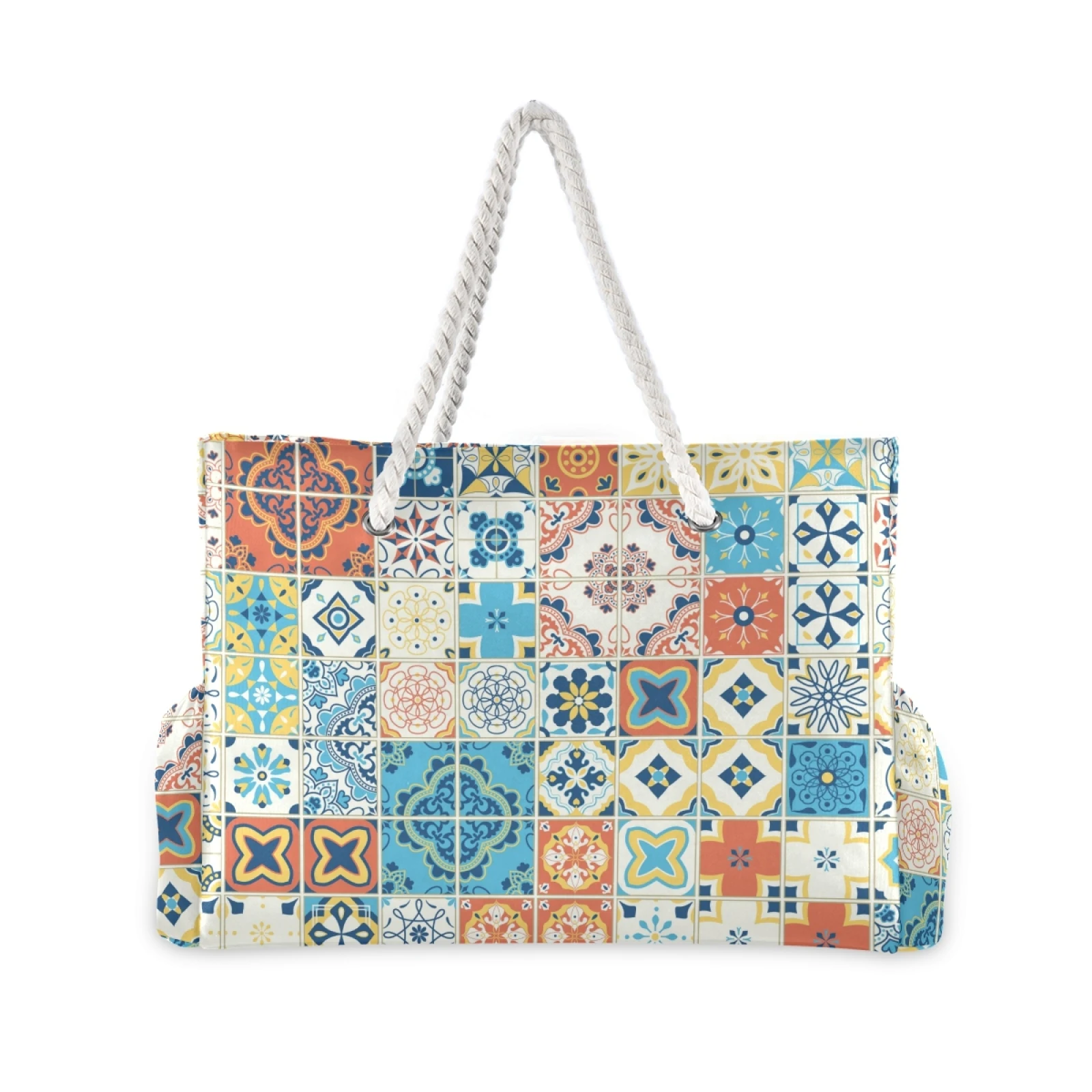 Imagem -02 - Bolsa de Praia Mulher à Prova Impermeável Água Estilo Mediterrâneo Patterntote Bolsas Verão Grande Topo-alça Bolsas Holográfica Bolsa de Náilon