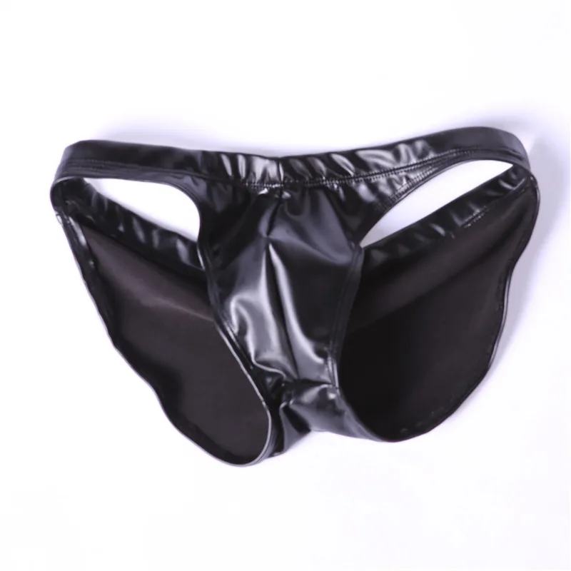 Sexy Men Underwear Male Briefs Faux Leather Gay Mens Underpants Bikini Cueca Shorts Ropa Interior Hombre Panties Low Waist Brief