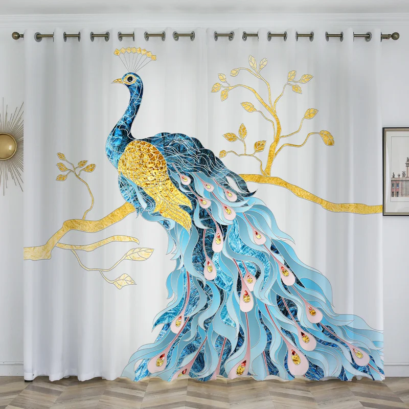 

Accept Custom 70% Shanding Elegant 3D Printed Beautiful Peacock MJodern Curtains for The Living Room