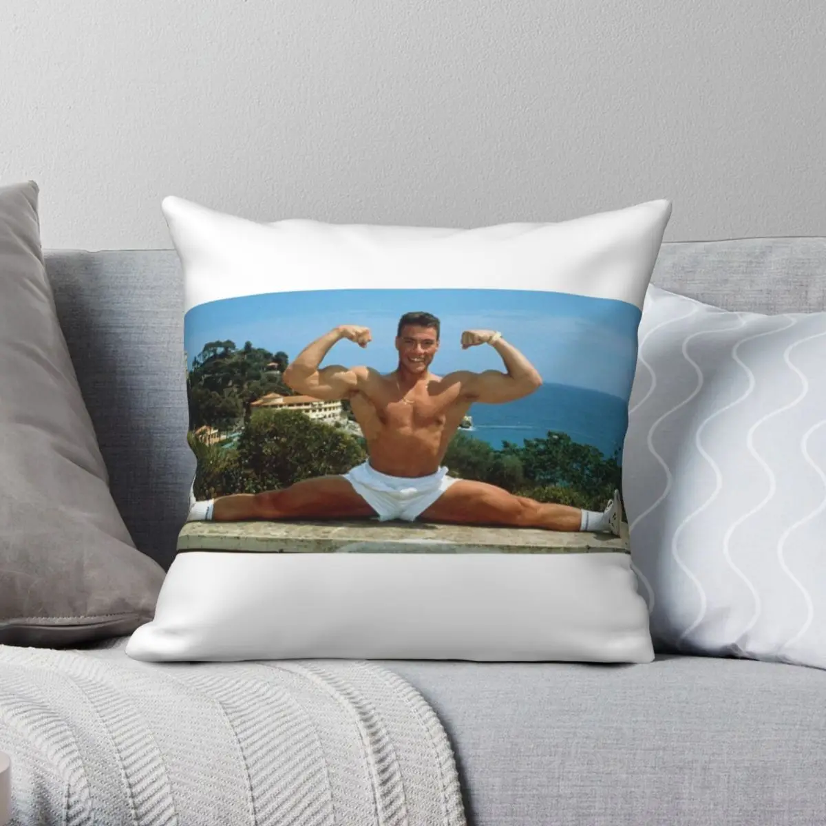 

Jean Claude Van Damme Splits Square Pillowcase Polyester Linen Velvet Printed Zip Decor Bed Cushion Cover