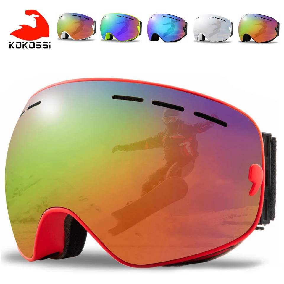 KoKossi Double Layers Ski Goggles Outdoor Sports Anti-Fog Anti-dust Snowmobile Eyewear Unisex Snow Snowboard Glasses Ski Googles