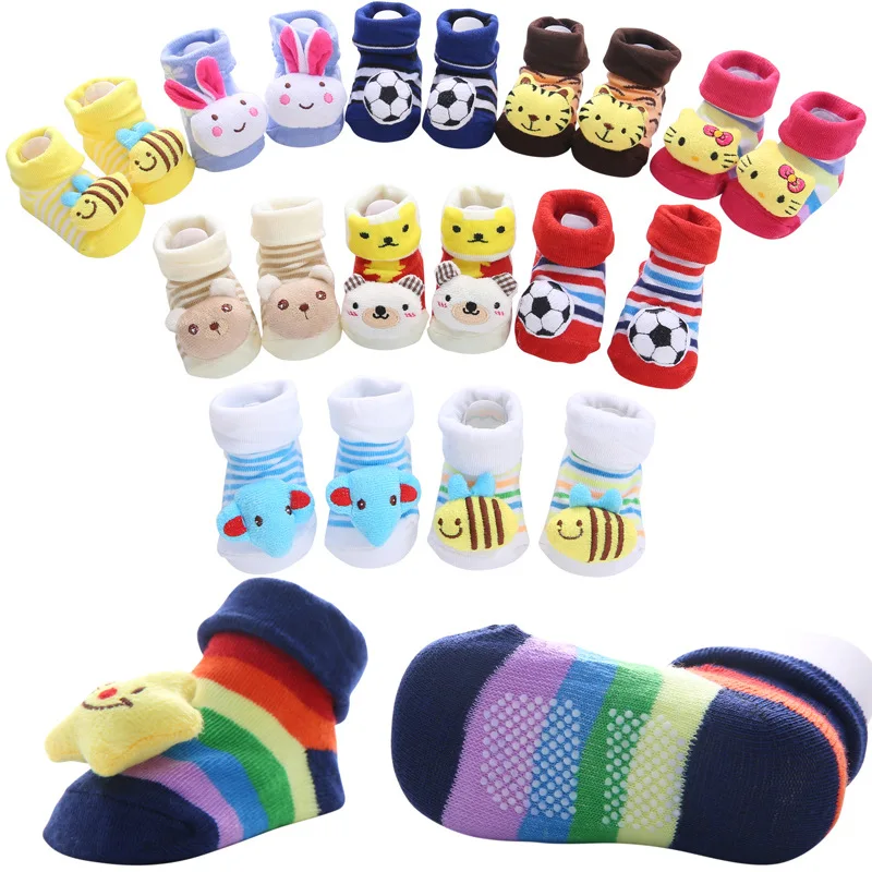 Newborn Socks 0-12month Baby Boy Sock for girls socks Infant Bebe Sock pantufa cotton anti-slip shoe