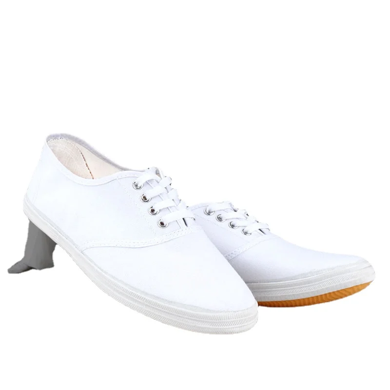 Classic Tennis White Shoes Solid Color Canvas Shoes Anti-skid Men and Women Exercise Shoes Martial Arts Tai Chi Shoes