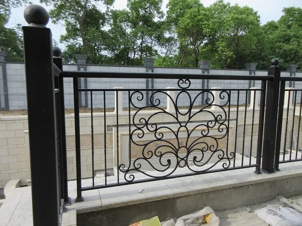 Hand Forged  Wrought iron balcony iron Railings iron balustrades for house design hc-3