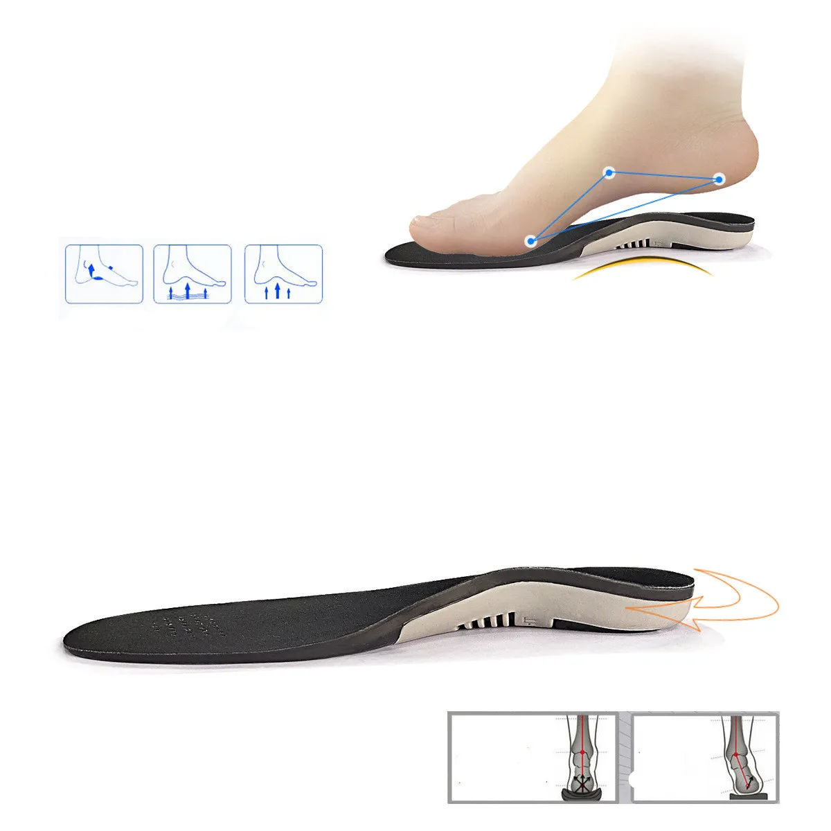 Running Sport Insoles Orthopedic Insoles Shock Absorbant Pads Sole Pad for Shoes insert Foot Care for Plantar Fasciitis