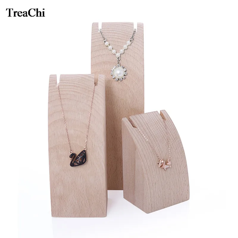 Solid Wood Jewelry Display - Necklace & Earring Holder, Hanging Pendant Stand, Bracelet/Watch Organizer, Window Showcase