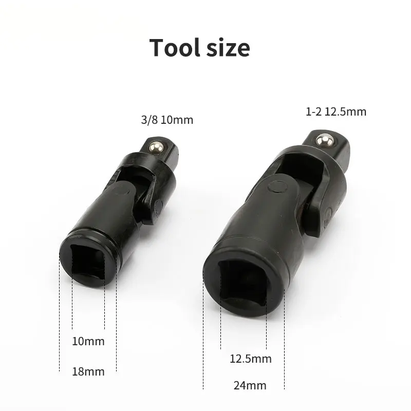 Socket Universal Joint Adapter Auto Flexible Car Angle Extension Convertor Ratchet Wrench Sockets Kit 3/8\