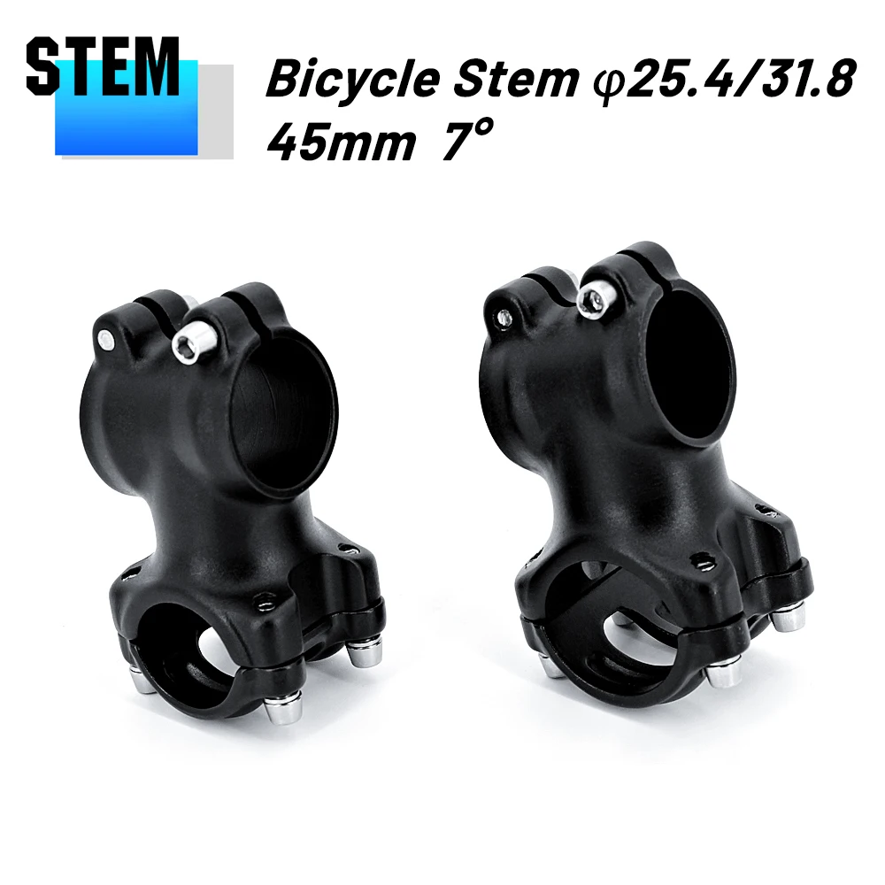 Bicycle Stem 7 Degree 45mm Ultralight Stem 25.4/31.8mm Mountain Road Bike Stem CNC Machined Matte Stem Bike Part MTB Bike Stem