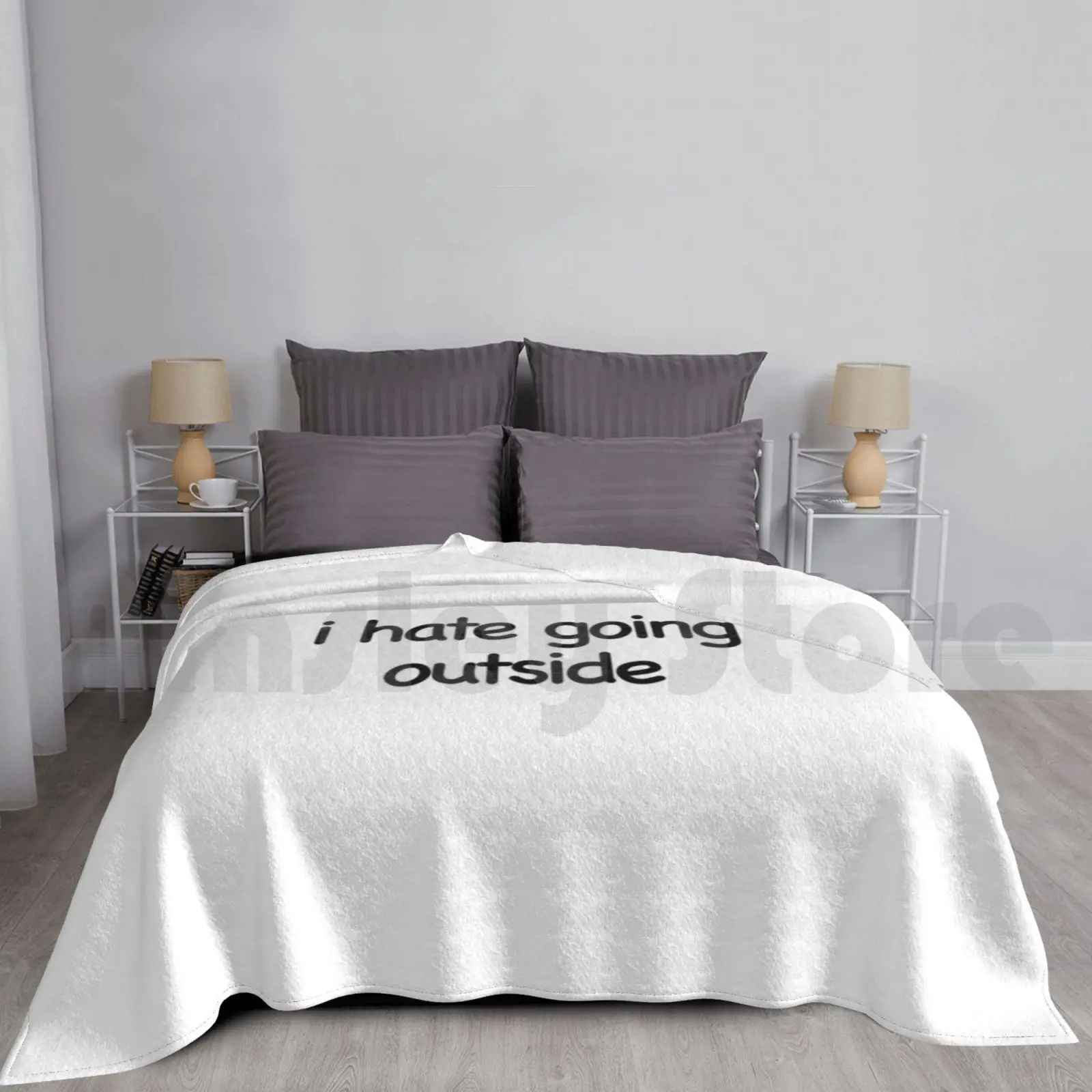 

I Hate Going Outside Blanket Super Soft Warm Light Thin Humor Quarantine Funny Relatable For Teens For Kids For Adults