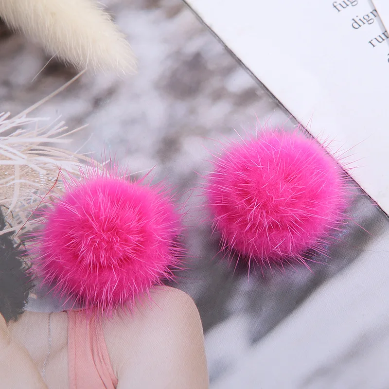 10pcs Pompom Decoration 3cm Big Pompon Faux Fur Pompony Soild Color Pompones Manualidades DIY Popom Pom Trim Craft Supplies