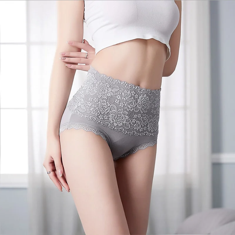 High Waist Women\'s cotton ladies panties sexy lace Underwear Briefs Female Seamless Breathable Comfortable Panties Underwears