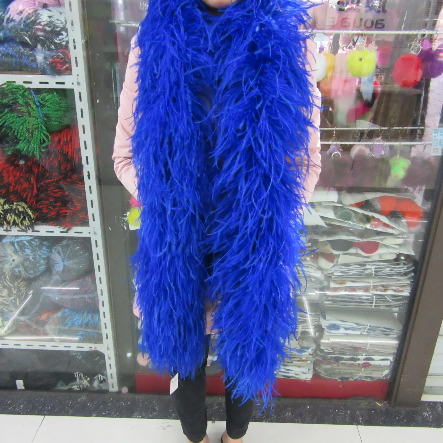 

Wholesale 6ply Royal Blue Ostrich Feather Boa Feathers For Crafts Plumas De Faisan Christmas Home Party Celebration Plumas