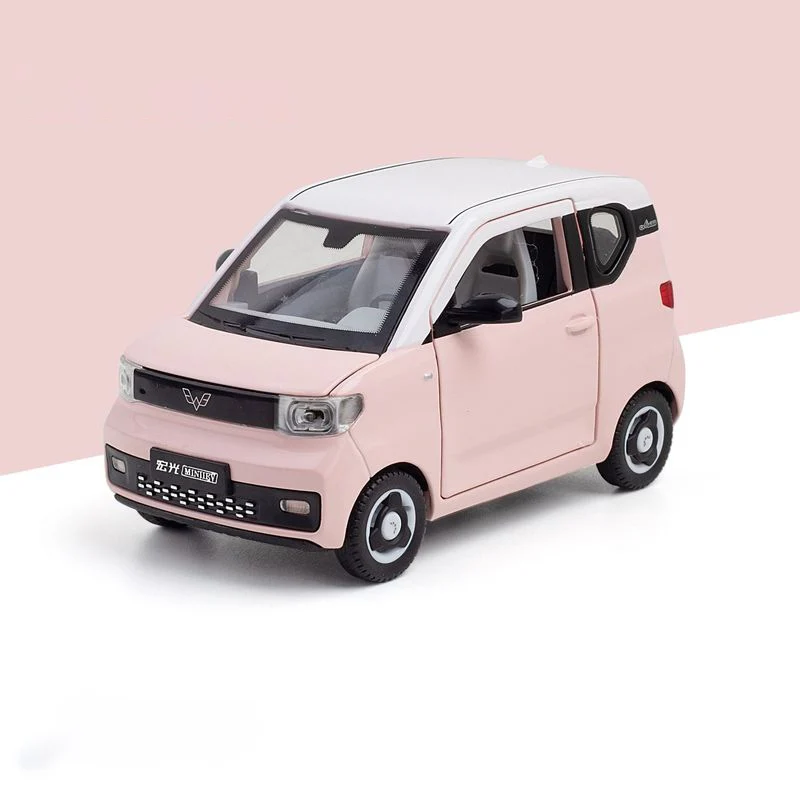 1:24 WuLing HongGuang MINI EV samochodu stopu Diecasts & pojazdy zabawkowe jeśli w tej klasie nie ma samochodu dźwięk i światło samochód z napędem Pull back zabawki dla prezenty dla dzieci