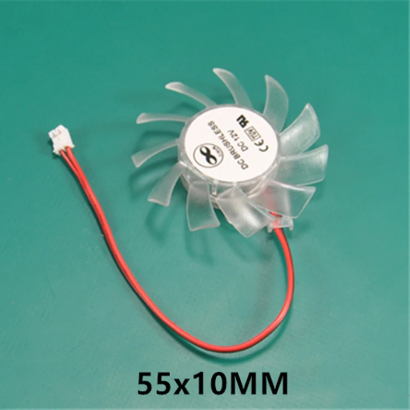 Lame de ventilateur VGA DC 12V, 35mm, 45mm, 55mm, 65mm, 75mm de diamètre, 25mm, 26mm, 42mm, 2 broches