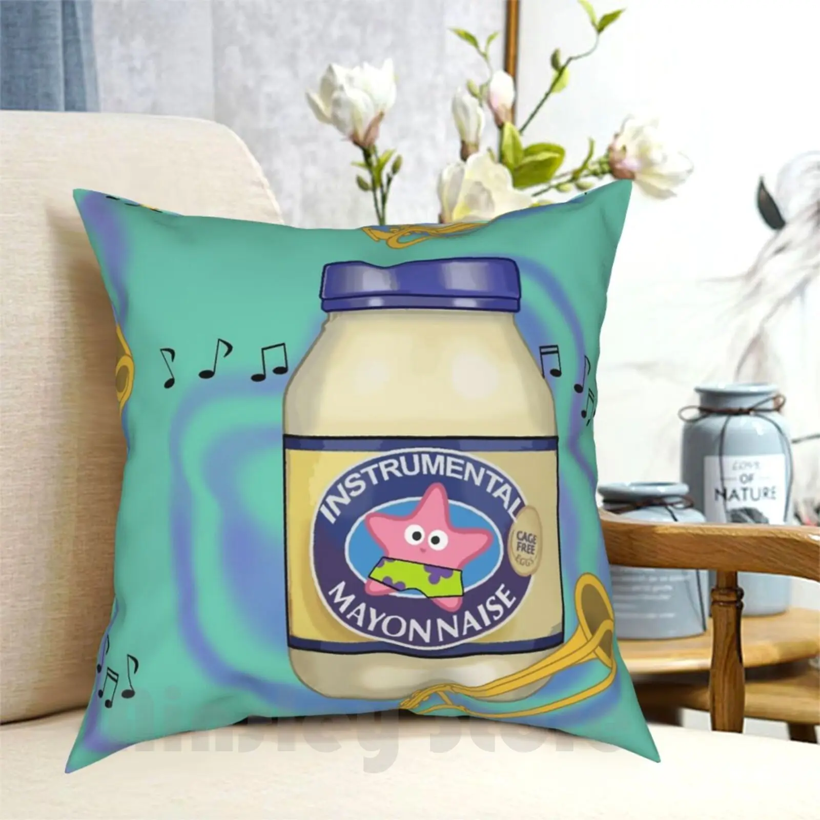 Is Mayonnaise An Instrument ? Pillow Case Printed Home Soft DIY Pillow Cover Mayo Mayonnaise Star Funny Cartoon Is