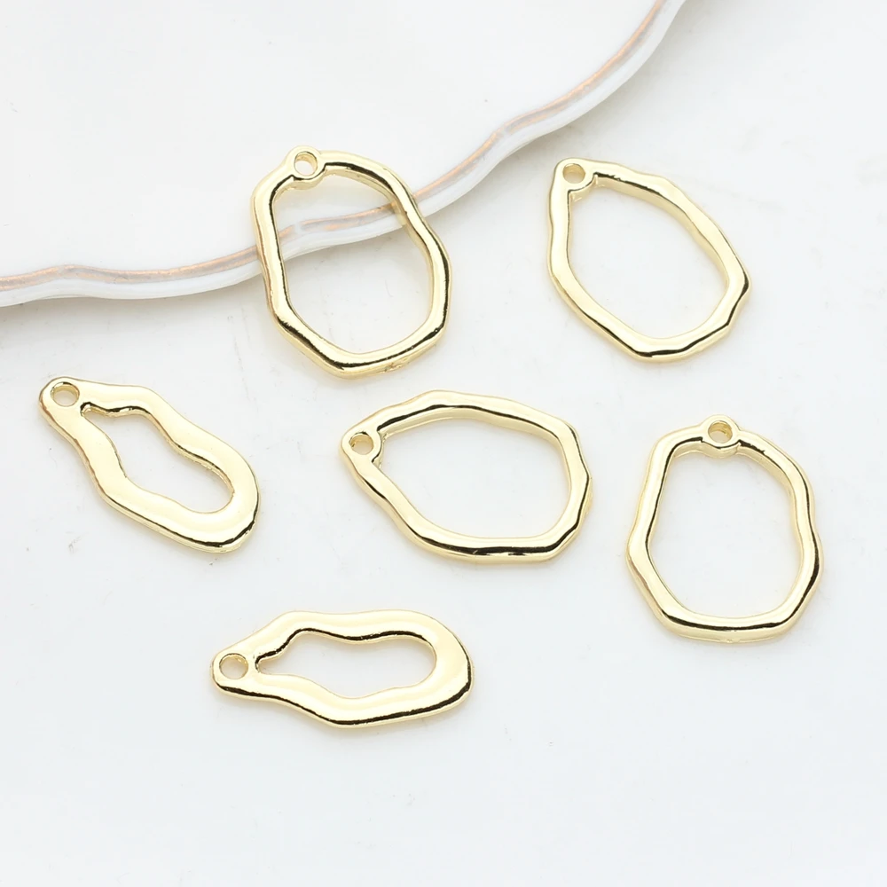 Mini Geometric Round Circle Rectangle Connector Charms 10pcs/lot for DIY Fashion Drop Earrings Jewelry Making